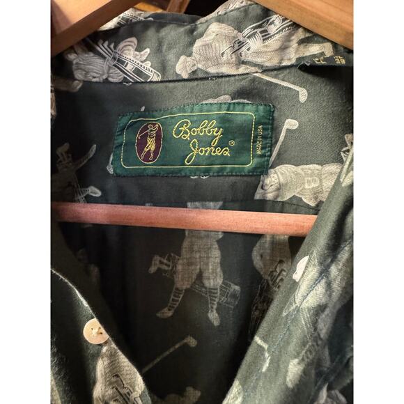 Vintage Bobby Jones Golf Shirt | Made in USA | All-Over Golfer Print | M - Picture 3 of 5